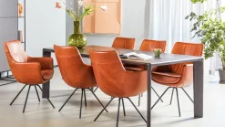 Draaibare Eetkamerstoelen|Eetkamerstoelen Met Armleuning-Gealux Miami Eetkamerstoel Bruin