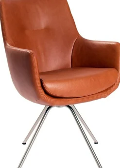 Draaibare Eetkamerstoelen|Eetkamerstoelen Met Armleuning-Gealux Miami Eetkamerstoel Bruin