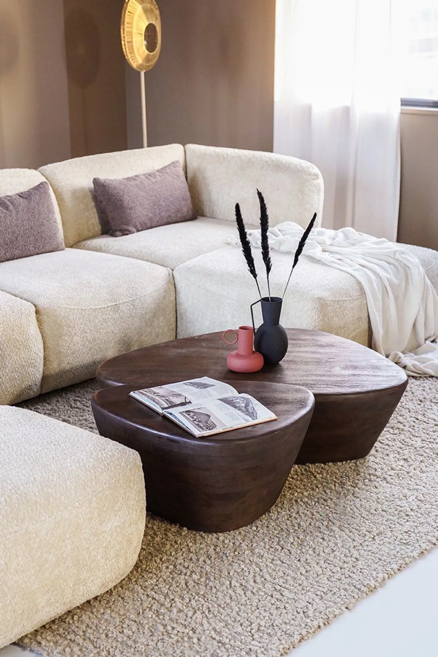 Houten Salontafels|Organische Salontafels-Eleonora Mila Salontafel Bruin