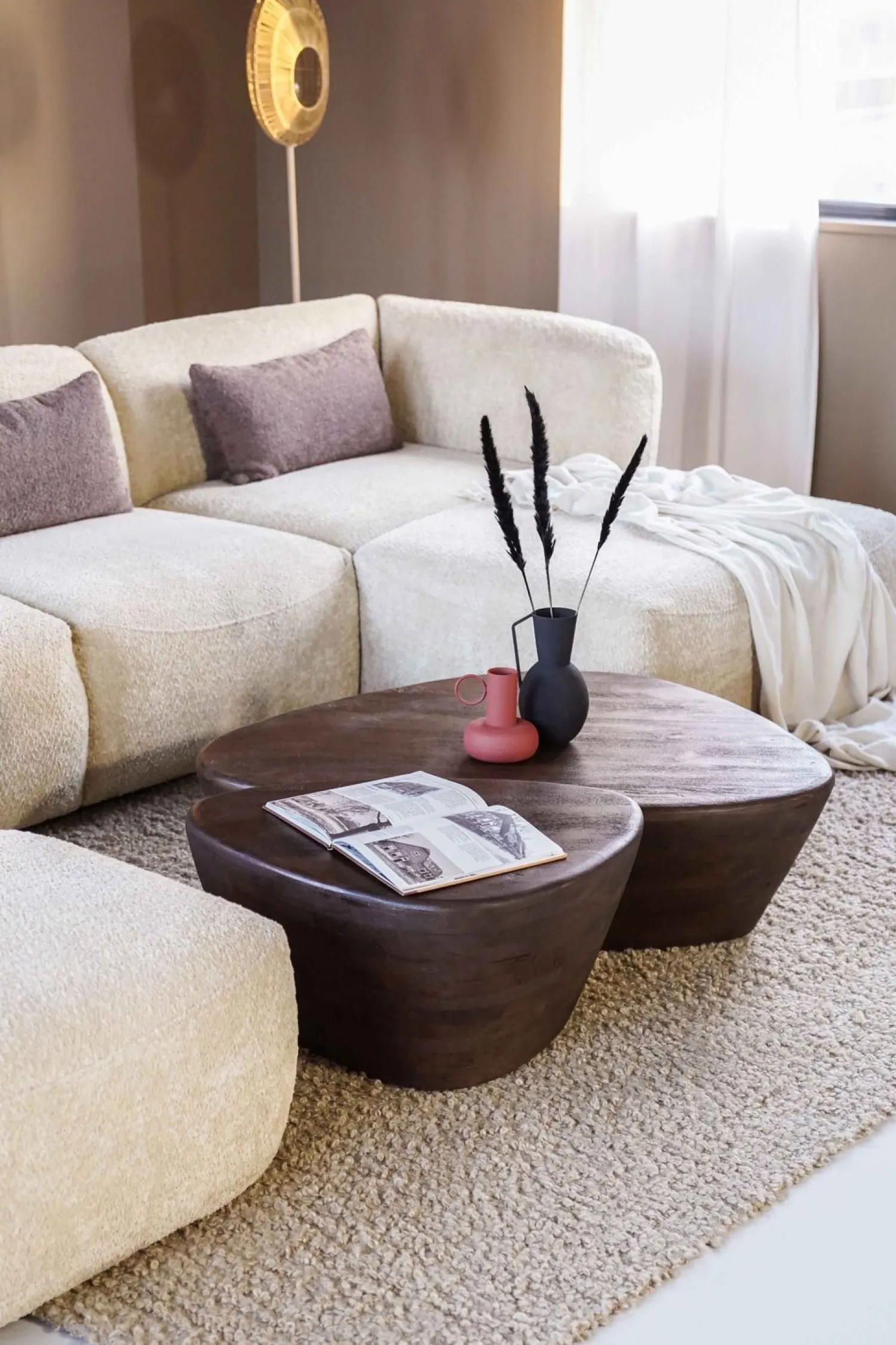 Houten Salontafels|Organische Salontafels-Eleonora Mila Salontafel Bruin
