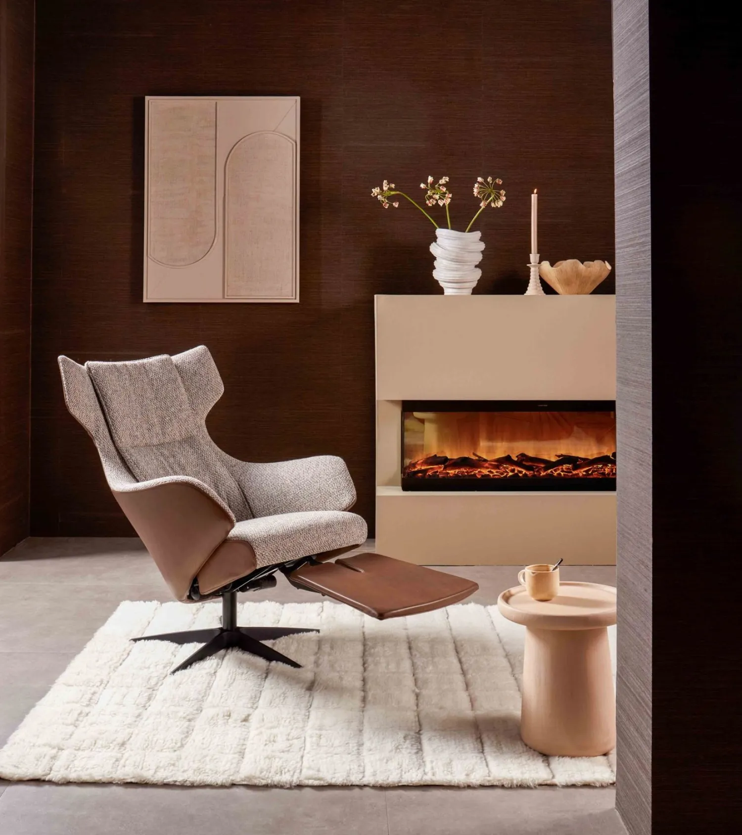 Leren Fauteuils|Relaxfauteuils-Eijerkamp Collectie Miles M Relaxfauteuil Grijs