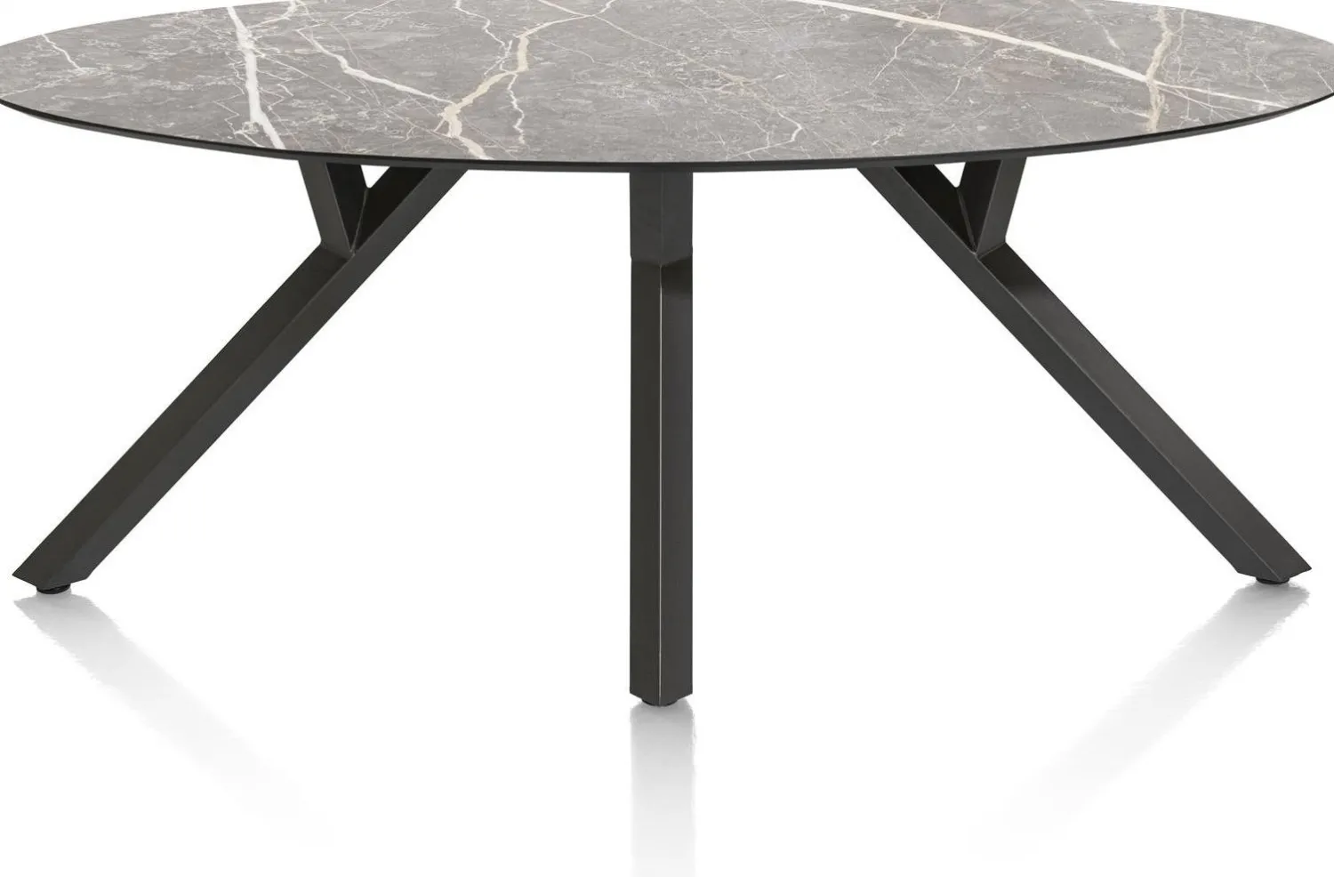 Ovale Eettafels-XOOON Minato Ovaal Eettafel Licht Grijs