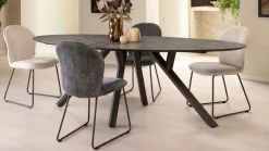 Ovale Eettafels-XOOON Minato Ovaal Eettafel Onyx