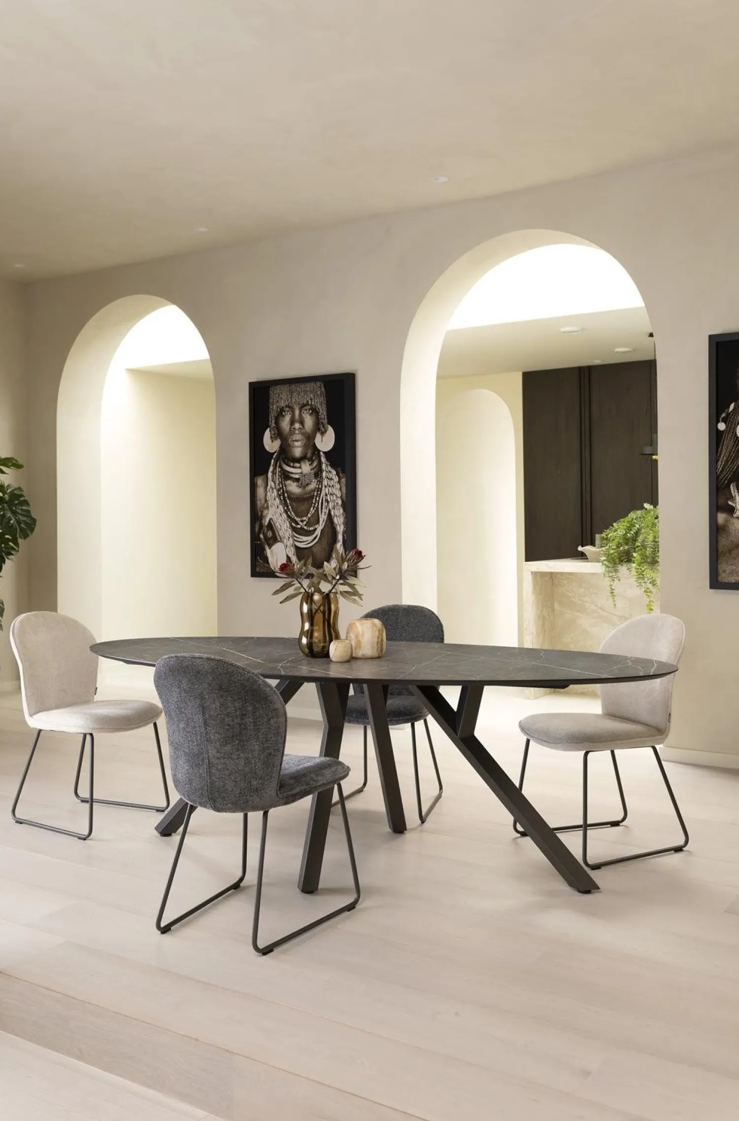 Ovale Eettafels-XOOON Minato Ovaal Eettafel Onyx
