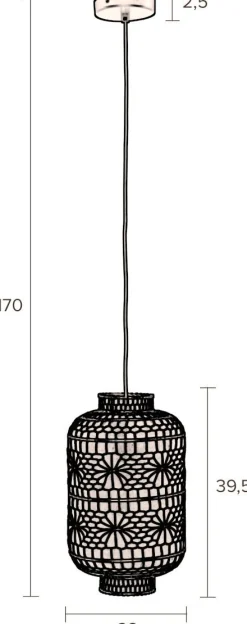 Hanglampen|Hanglampen-Dutchbone Ming Hanglamp Black, White