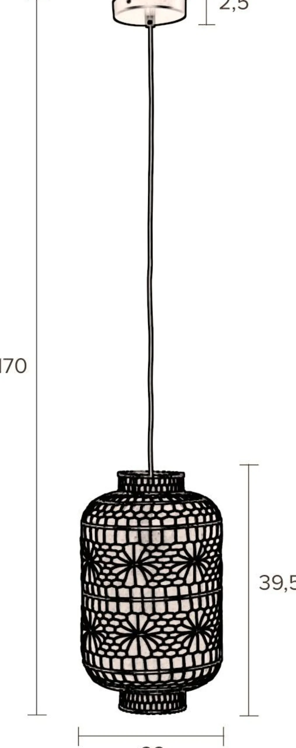 Hanglampen|Hanglampen-Dutchbone Ming Hanglamp Black, White