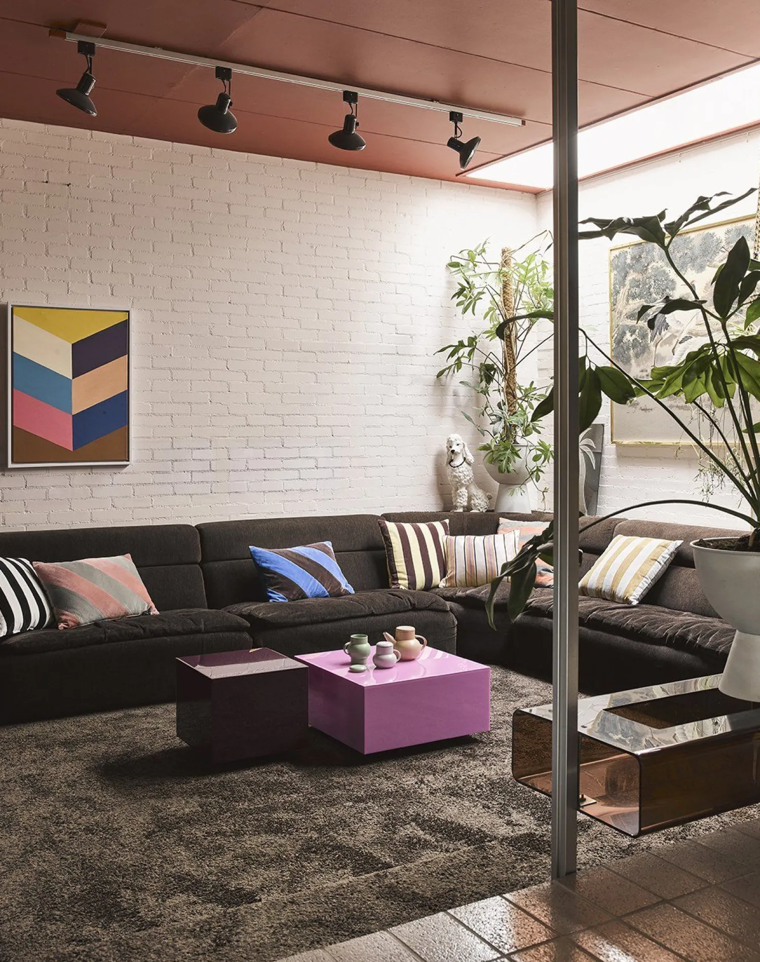Vierkante Salontafels-HKLIVING Mirror Block Salontafel Pink
