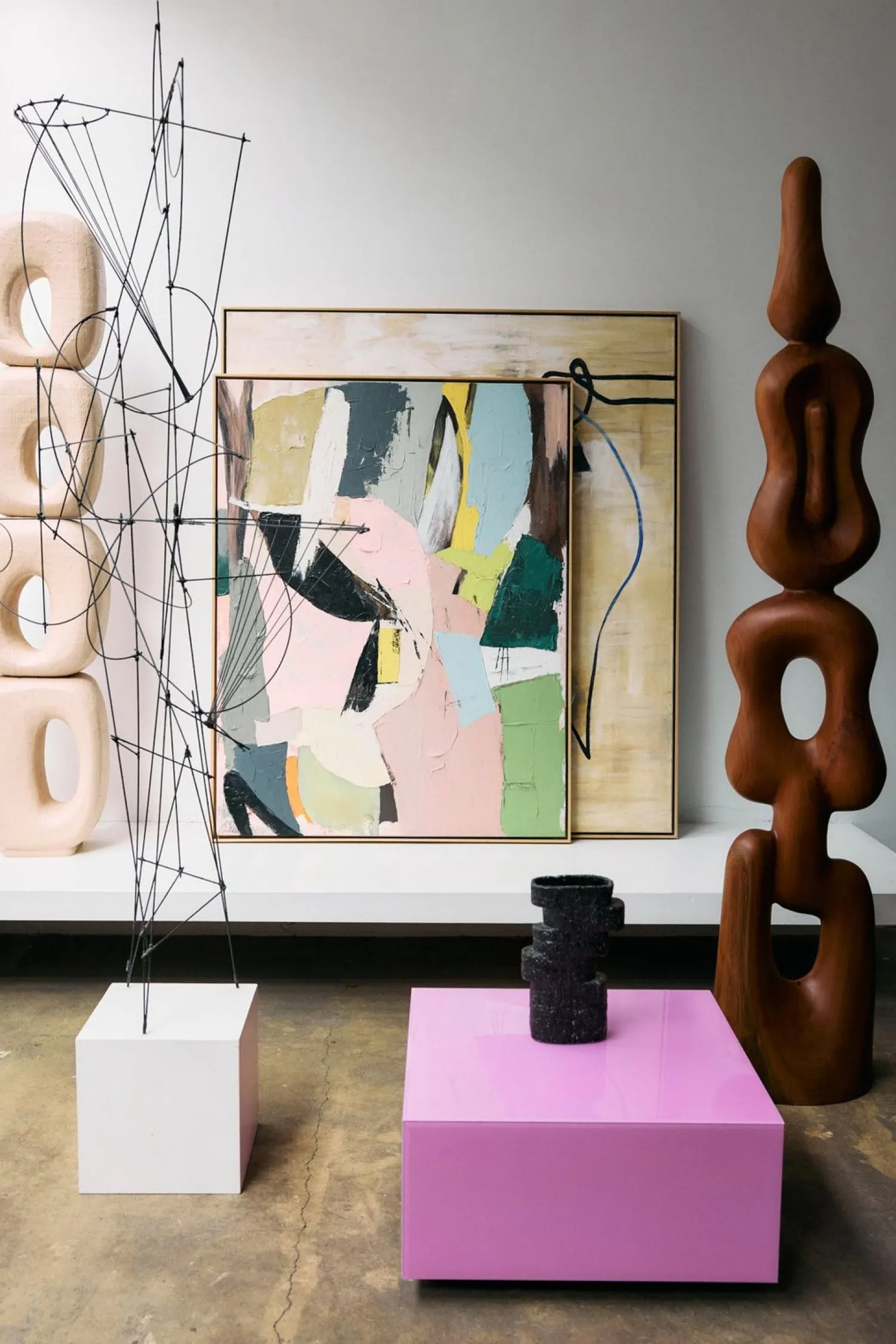 Vierkante Salontafels-HKLIVING Mirror Block Salontafel Pink