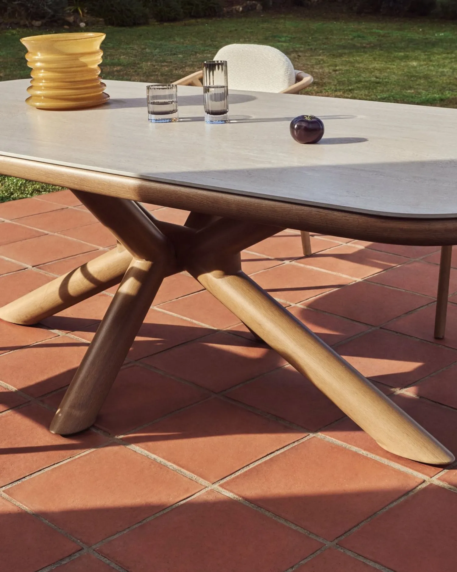 Tuintafels-Kave Home Mirtia Tuintafel Ecru
