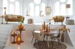 Glazen Hanglampen|Glazen Hanglampen-Trendhopper Misty Hanglamp Goud, Cognac