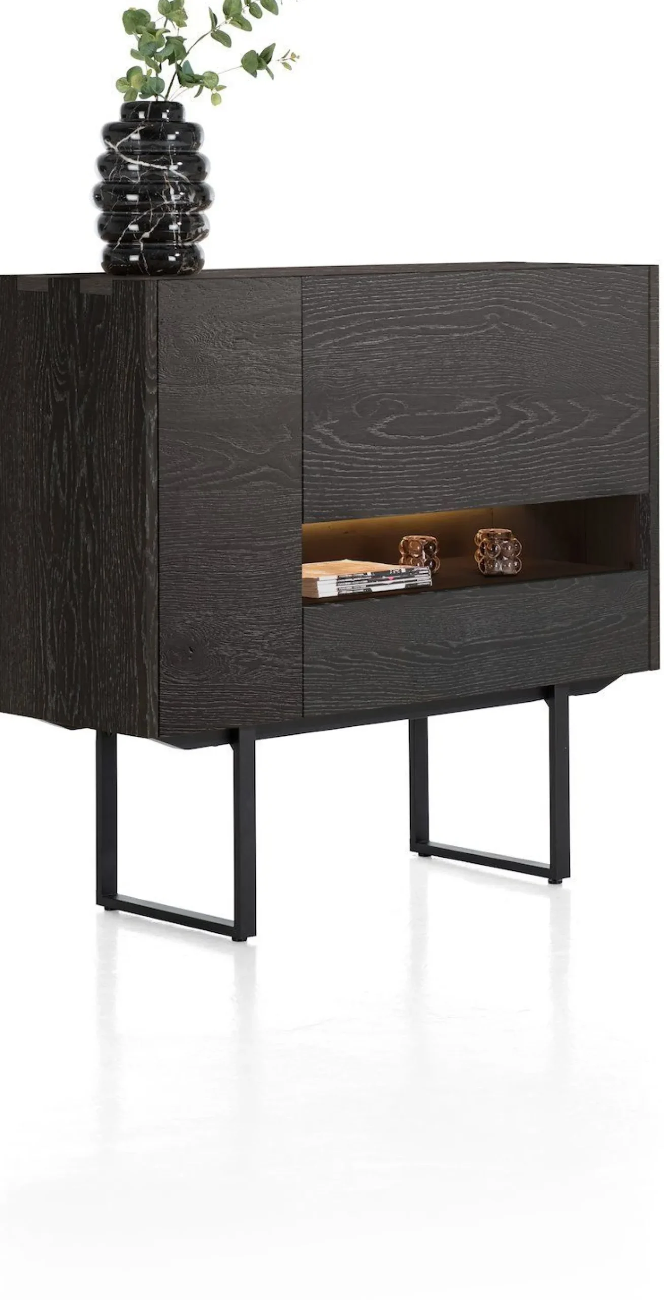 Opbergkasten|Opbergkasten-XOOON Modali Highboard Onyx