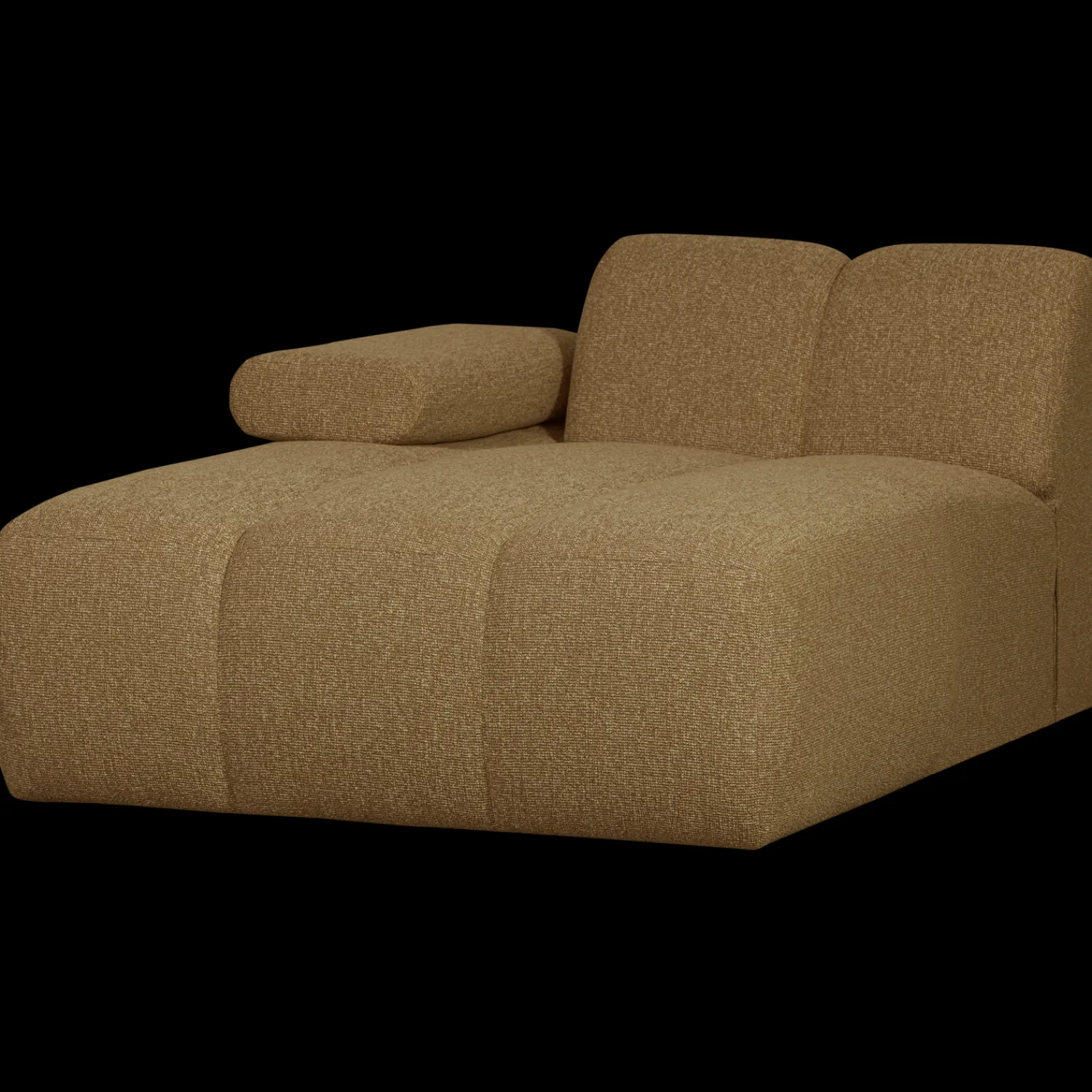 Elementenbanken-WOOOD Mojo Bouclé Chaise Longue Yellow, Brown Melange