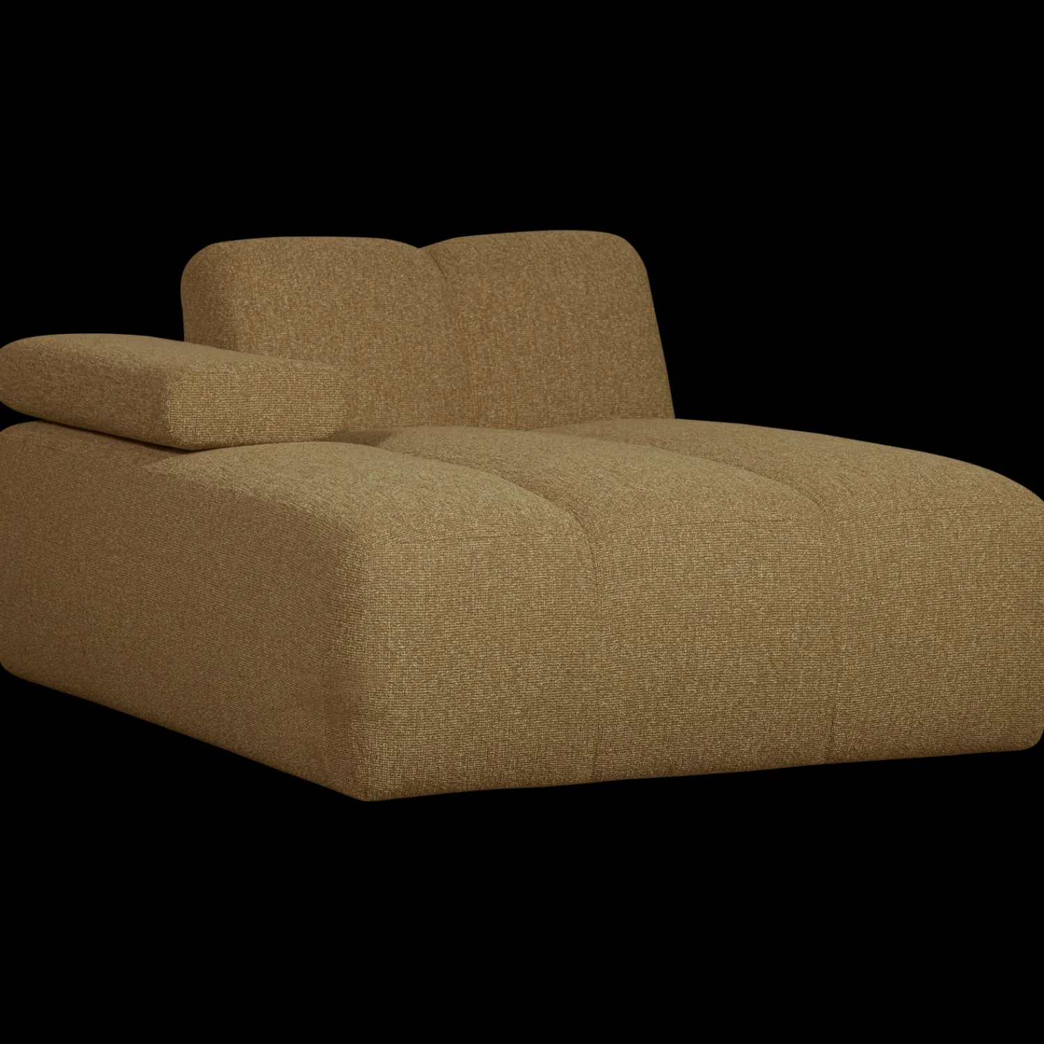 Elementenbanken-WOOOD Mojo Bouclé Chaise Longue Yellow, Brown Melange