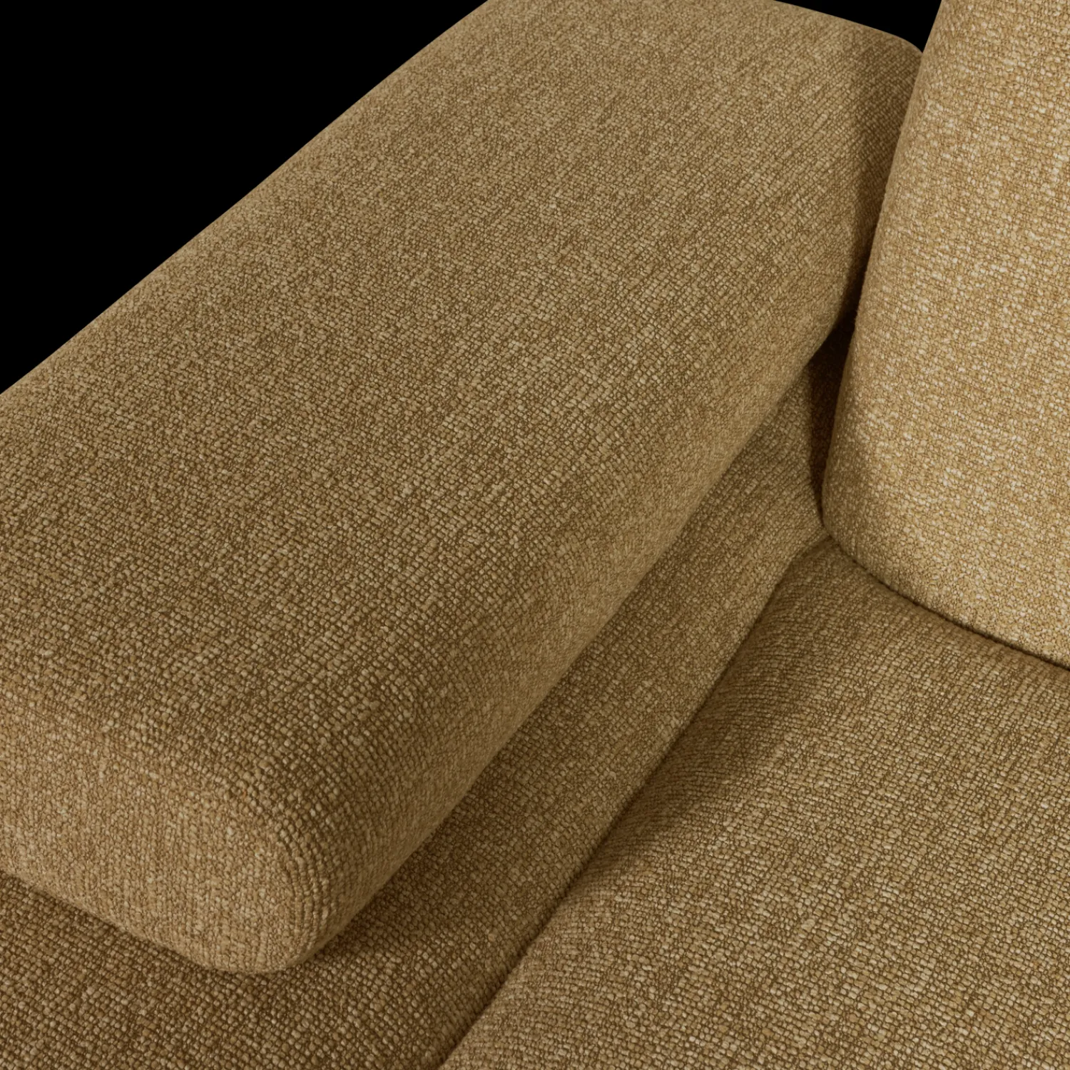 Elementenbanken-WOOOD Mojo Bouclé Chaise Longue Yellow, Brown Melange