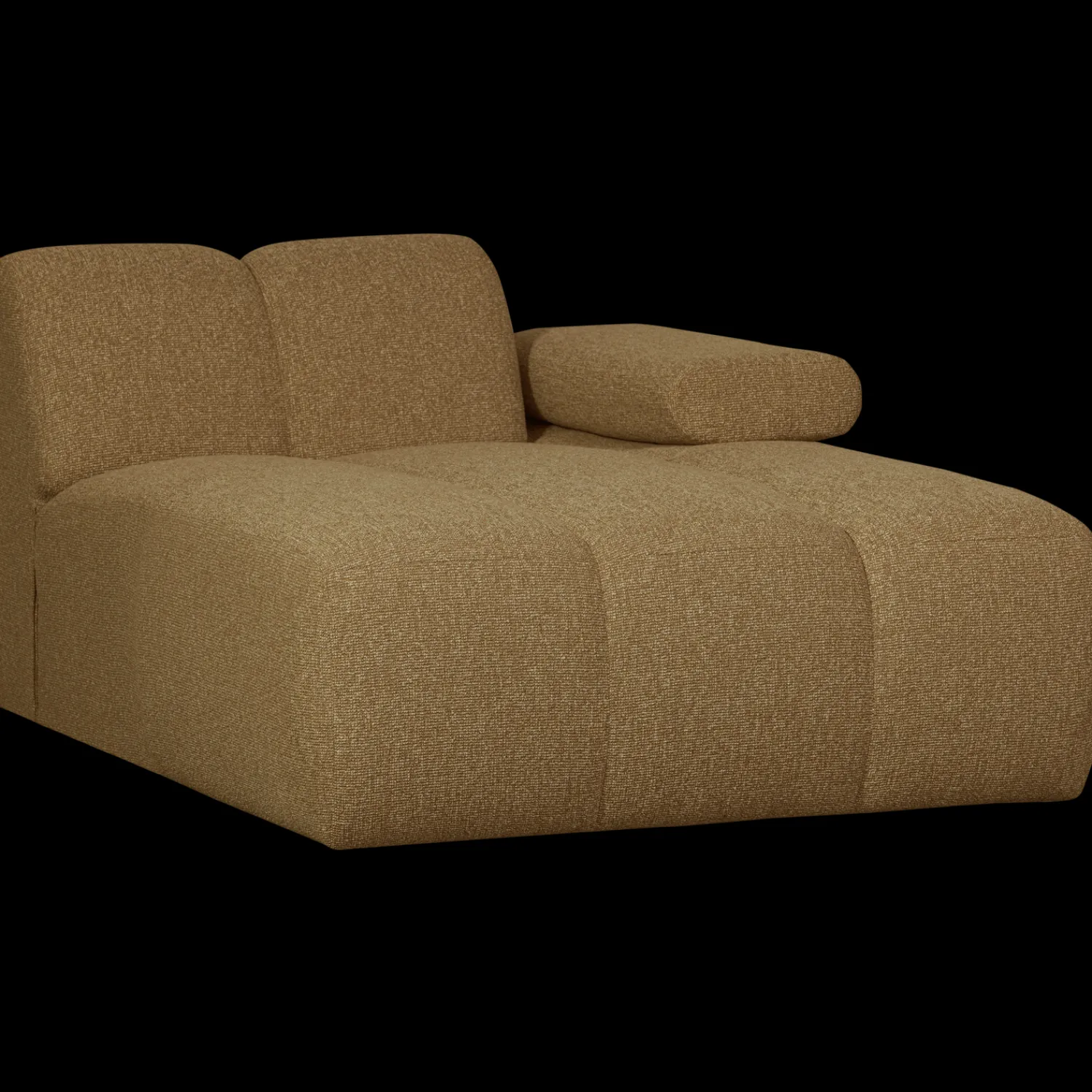 Elementenbanken-WOOOD Mojo Bouclé Chaise Longue Yellow, Brown Melange