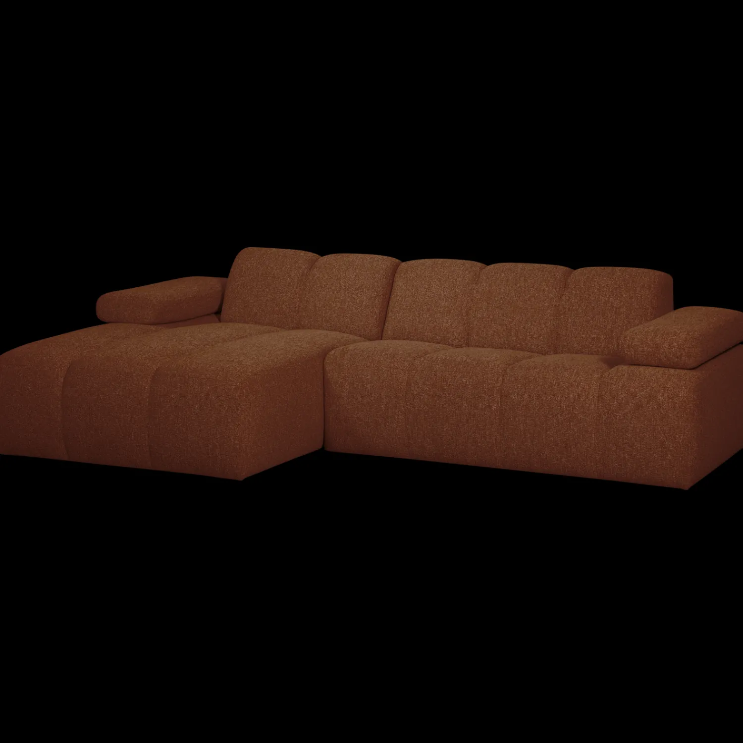 Elementenbanken-WOOOD Mojo Bouclé Chaise Longue Bank Rust Brown Melange