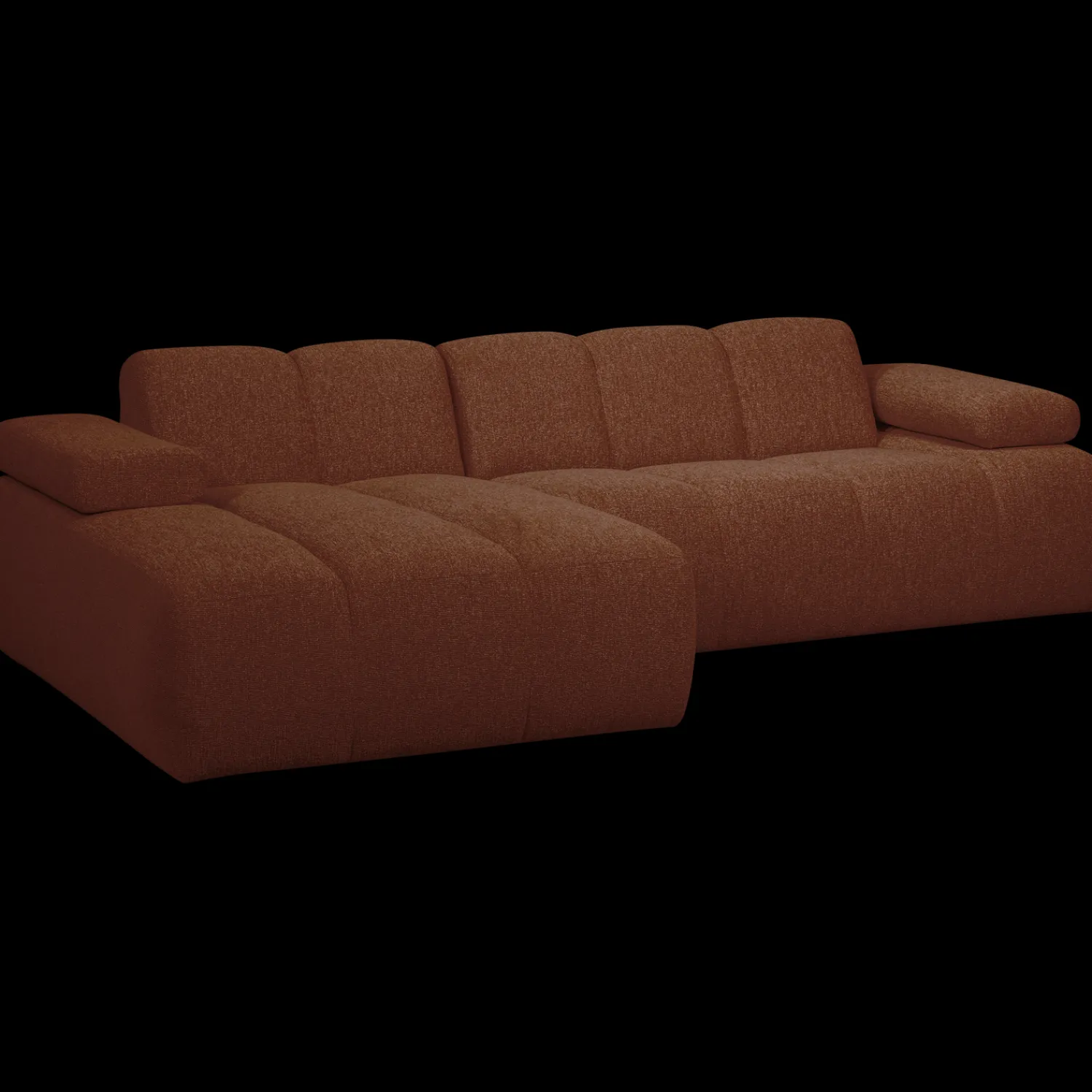 Elementenbanken-WOOOD Mojo Bouclé Chaise Longue Bank Rust Brown Melange