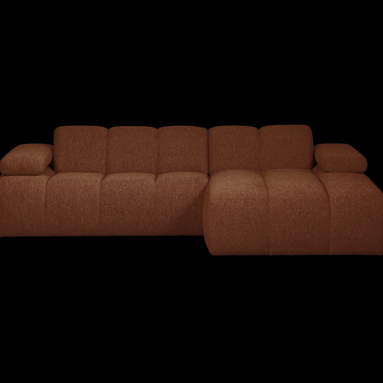 Elementenbanken-WOOOD Mojo Bouclé Chaise Longue Bank Rust Brown Melange