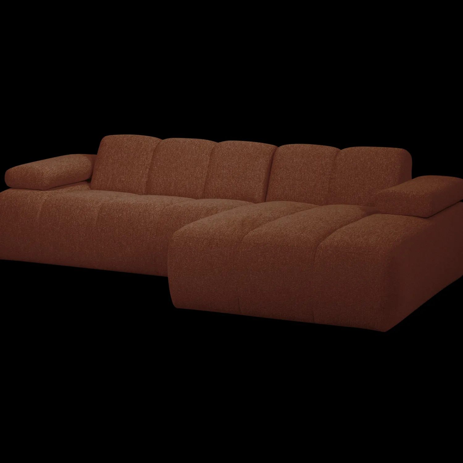 Elementenbanken-WOOOD Mojo Bouclé Chaise Longue Bank Rust Brown Melange