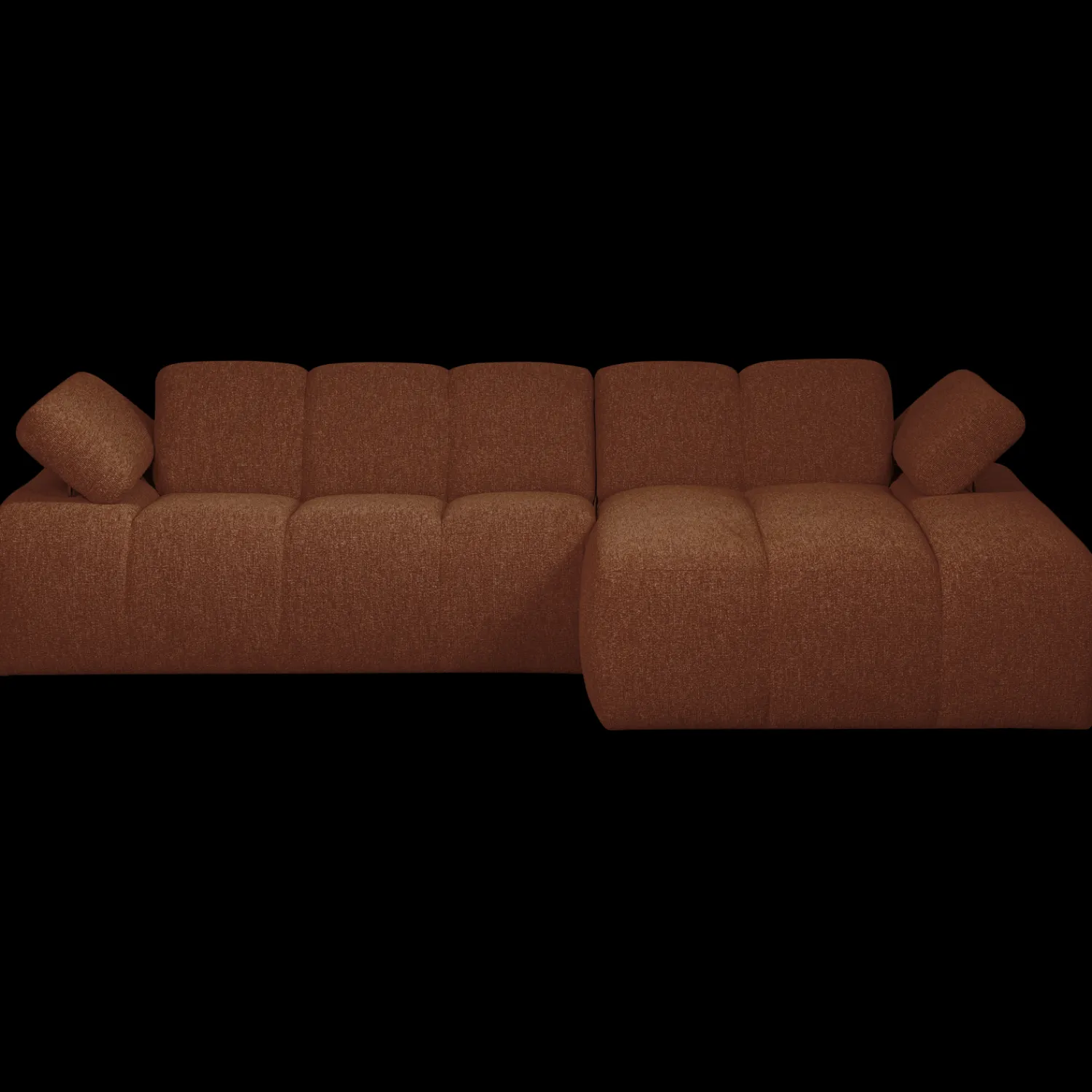 Elementenbanken-WOOOD Mojo Bouclé Chaise Longue Bank Rust Brown Melange