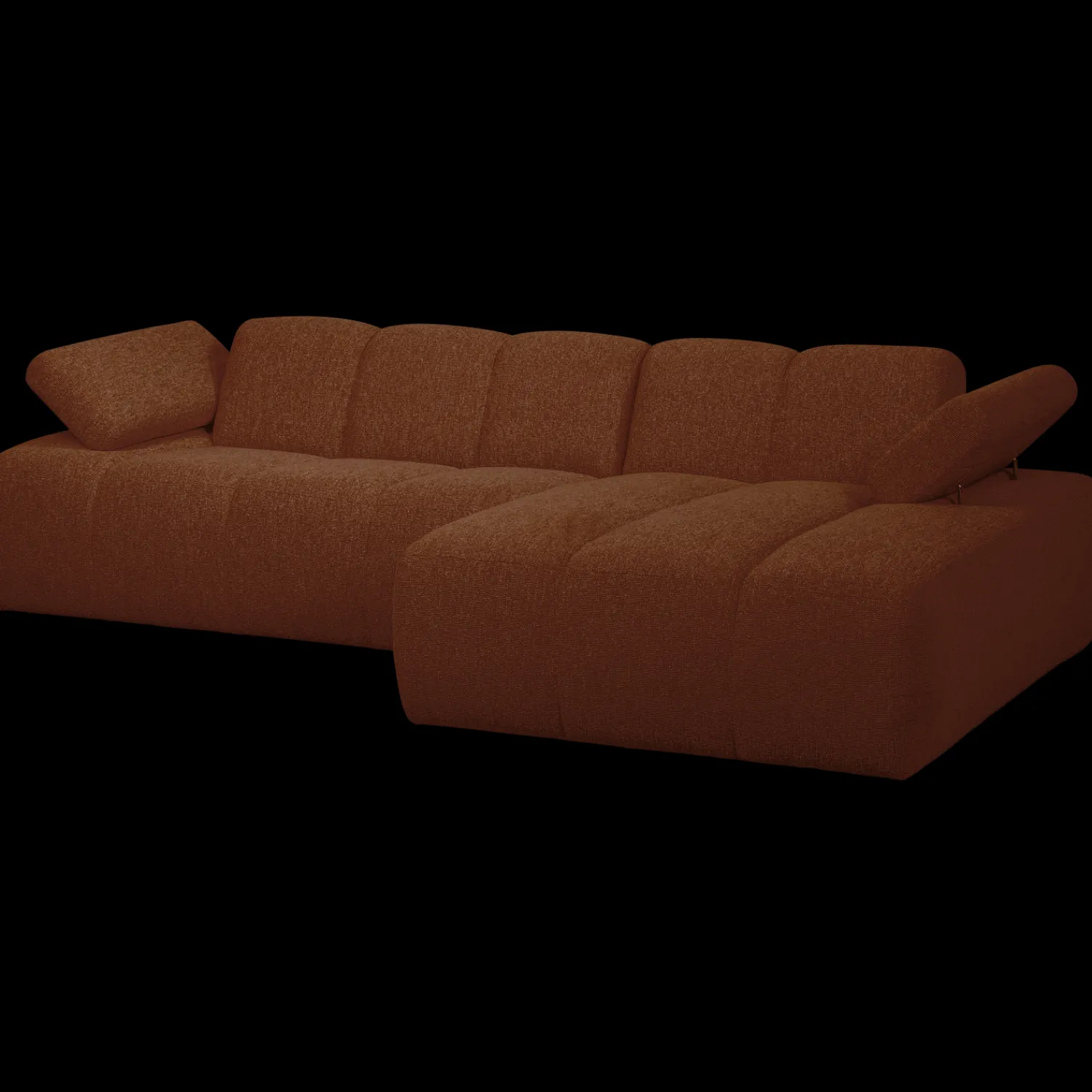 Elementenbanken-WOOOD Mojo Bouclé Chaise Longue Bank Rust Brown Melange