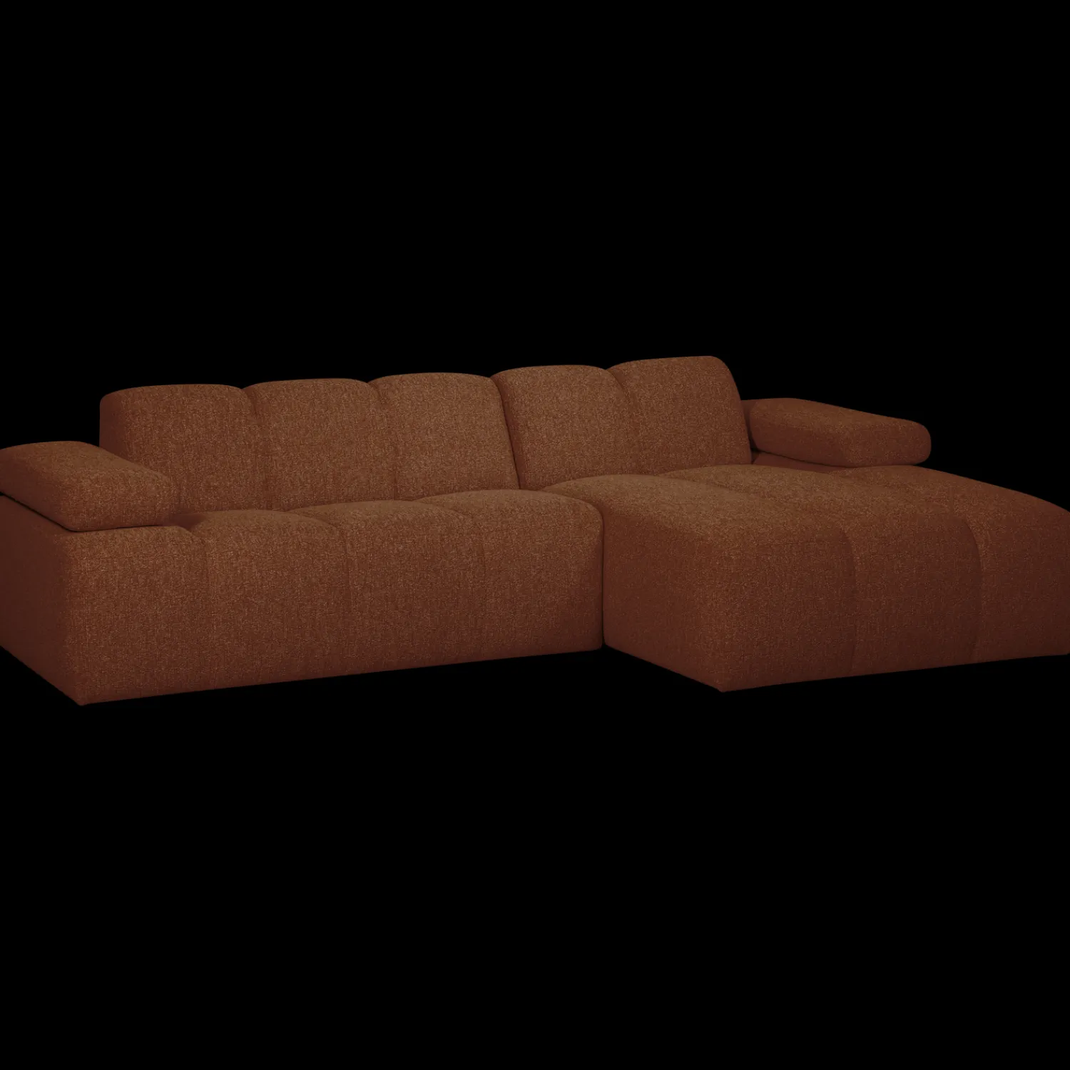Elementenbanken-WOOOD Mojo Bouclé Chaise Longue Bank Rust Brown Melange