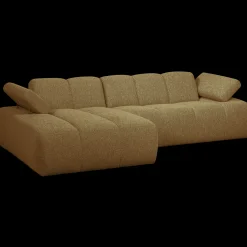 Elementenbanken-WOOOD Mojo Bouclé Chaise Longue Bank Yellow, Brown Melange
