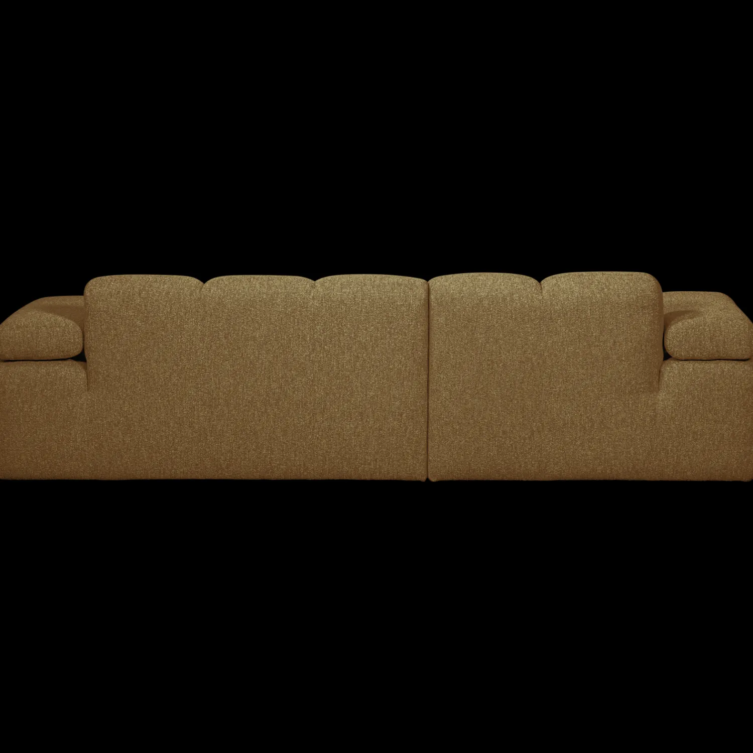 Elementenbanken-WOOOD Mojo Bouclé Chaise Longue Bank Yellow, Brown Melange