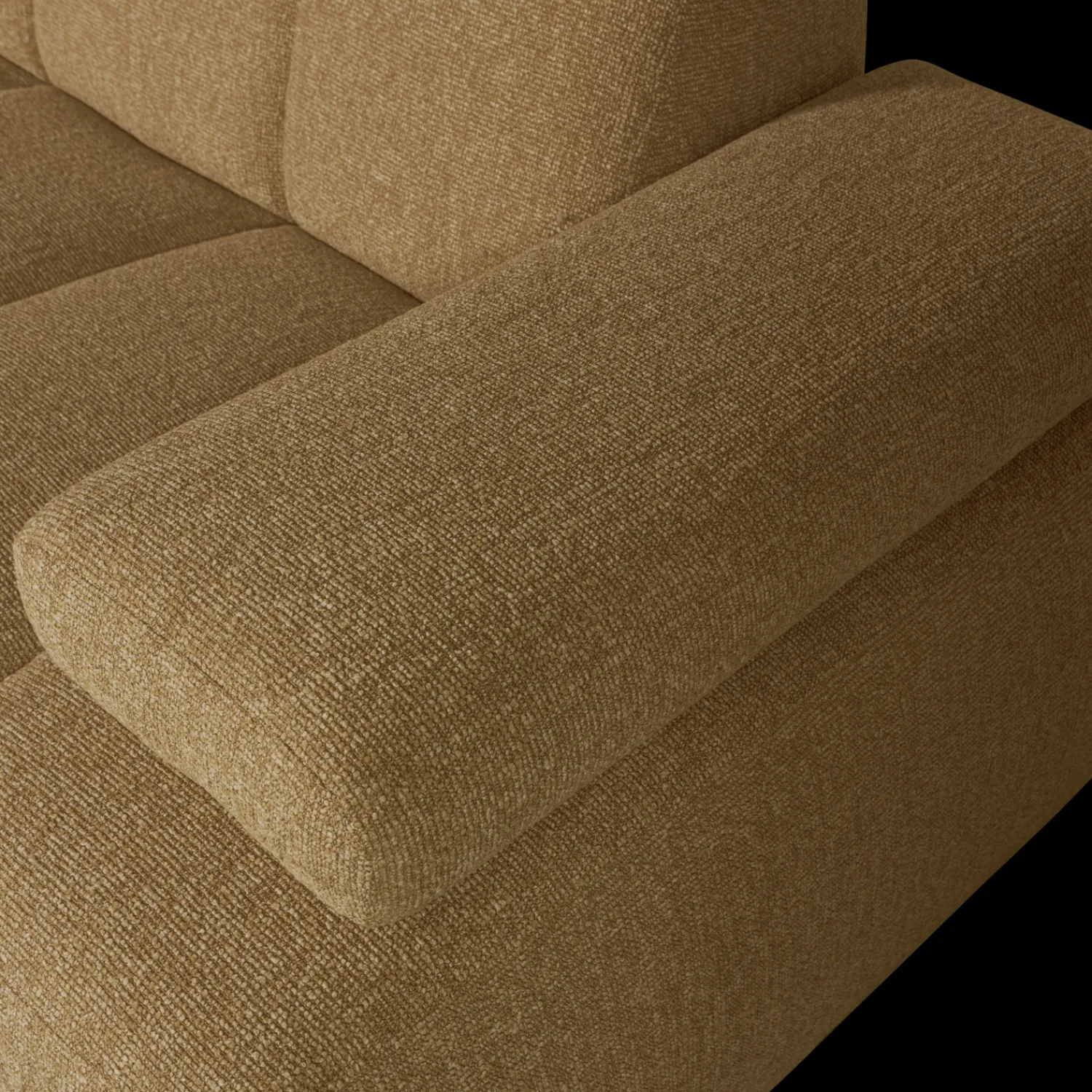 Elementenbanken-WOOOD Mojo Bouclé Chaise Longue Bank Yellow, Brown Melange