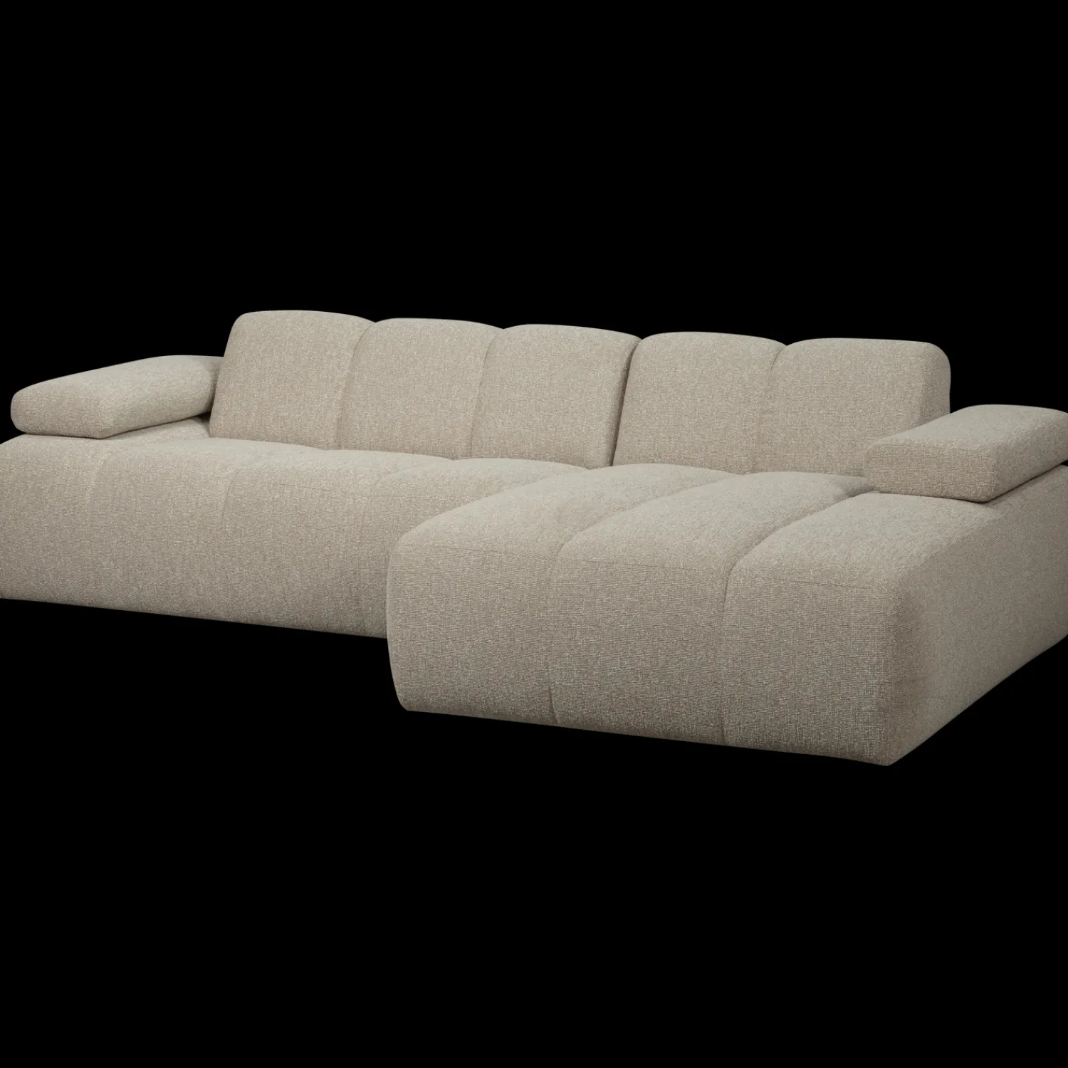 Elementenbanken-WOOOD Mojo Bouclé Chaise Longue Bank Beige Melange