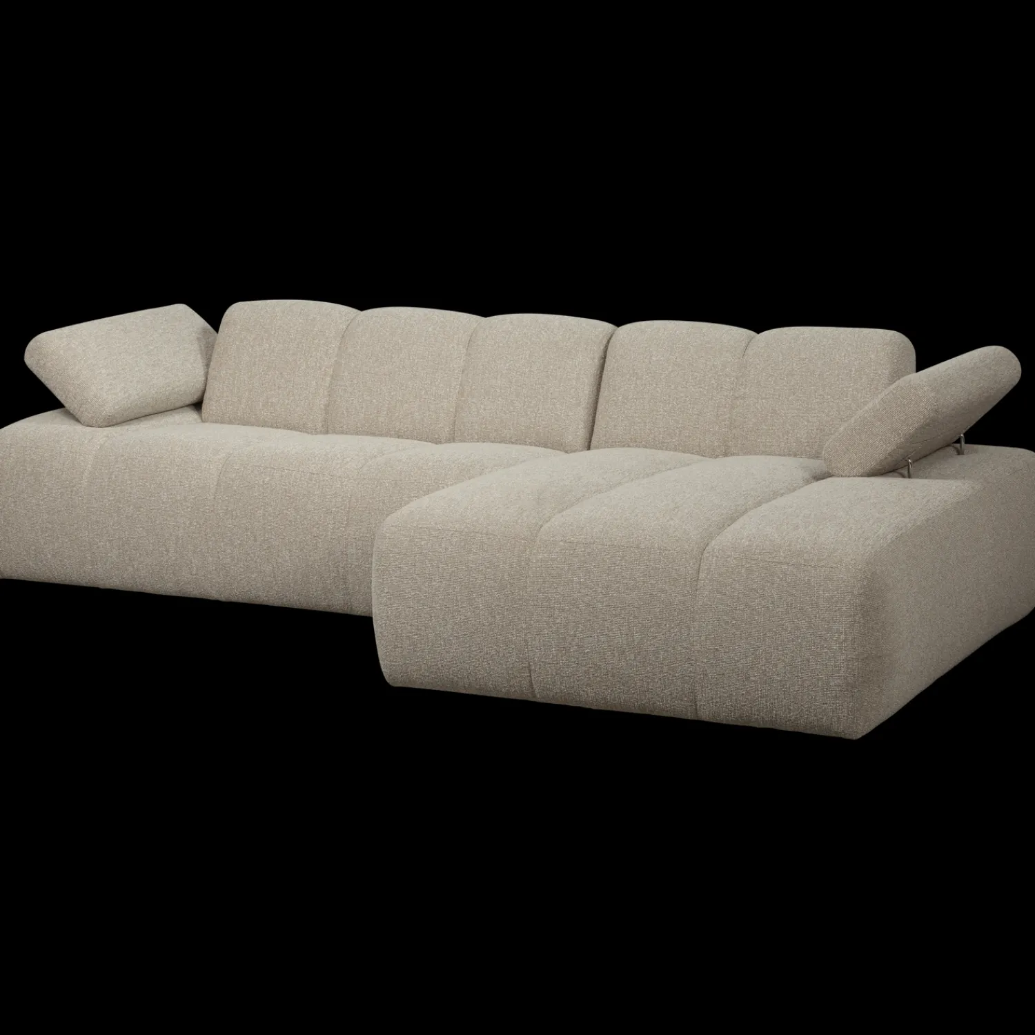 Elementenbanken-WOOOD Mojo Bouclé Chaise Longue Bank Beige Melange