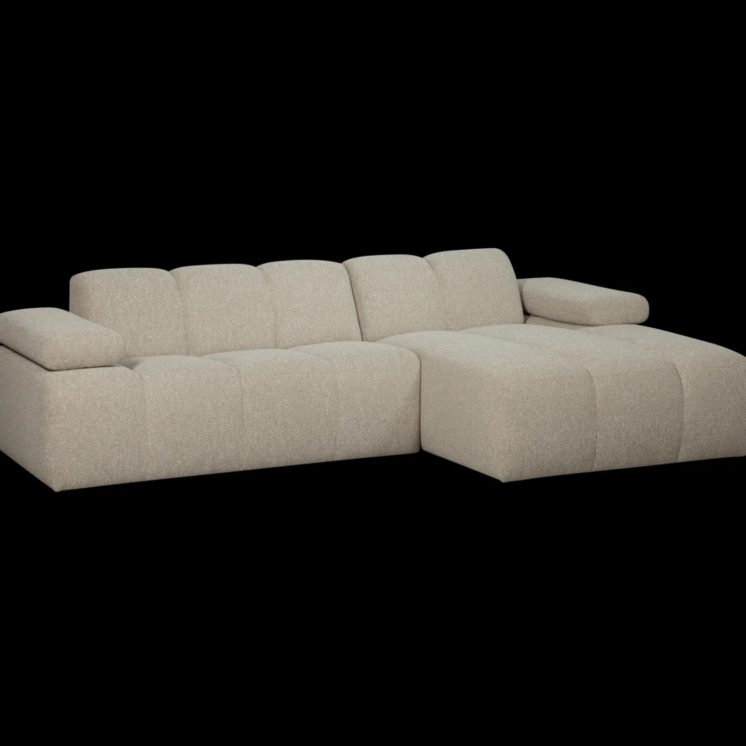 Elementenbanken-WOOOD Mojo Bouclé Chaise Longue Bank Beige Melange