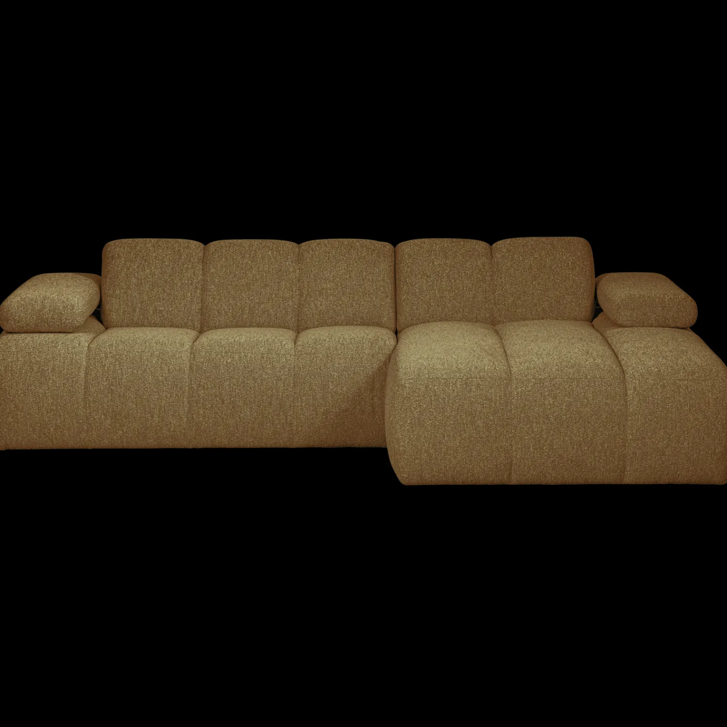 Elementenbanken-WOOOD Mojo Bouclé Chaise Longue Bank Yellow, Brown Melange