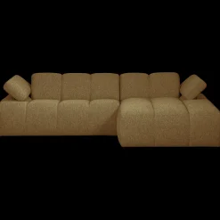 Elementenbanken-WOOOD Mojo Bouclé Chaise Longue Bank Yellow, Brown Melange