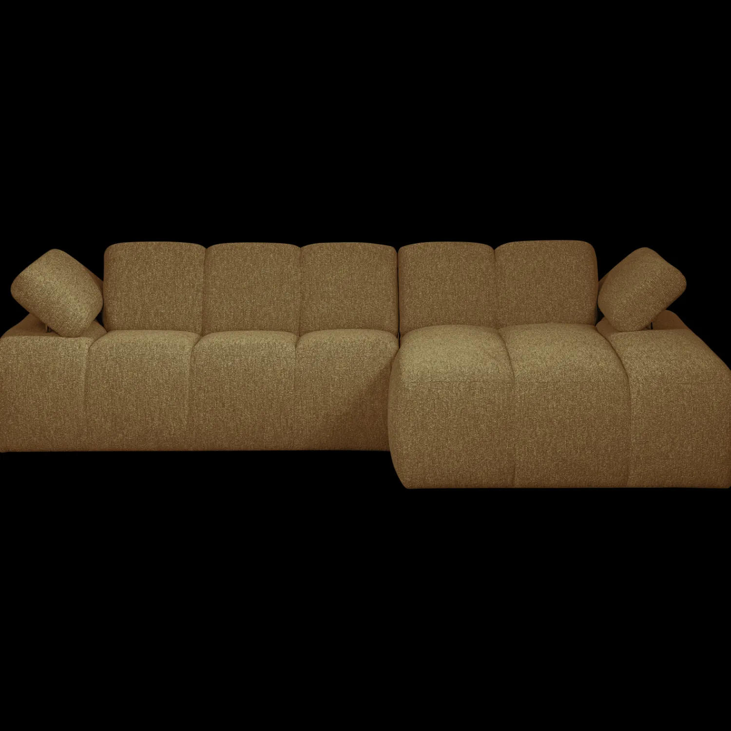 Elementenbanken-WOOOD Mojo Bouclé Chaise Longue Bank Yellow, Brown Melange