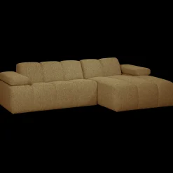 Elementenbanken-WOOOD Mojo Bouclé Chaise Longue Bank Yellow, Brown Melange