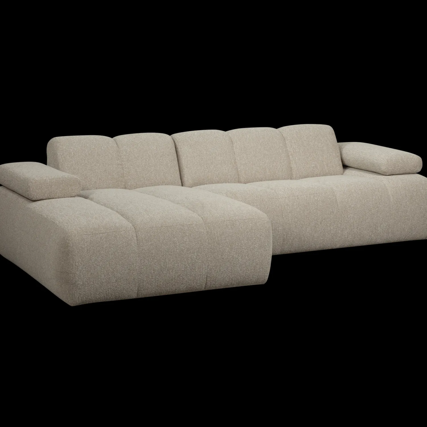 Elementenbanken-WOOOD Mojo Bouclé Chaise Longue Bank Beige Melange