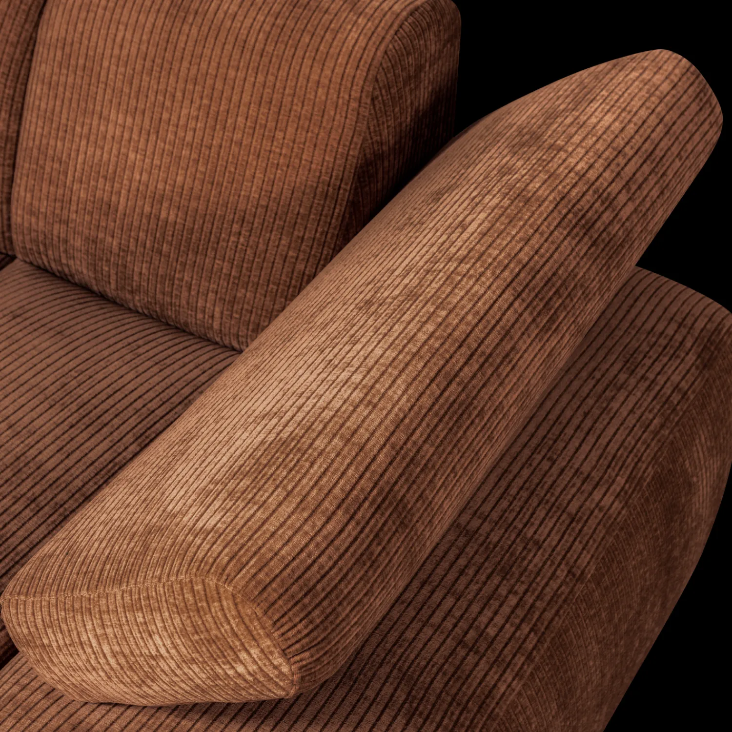 Elementenbanken-WOOOD Mojo Rib Chaise Longue Rust Brown Melange