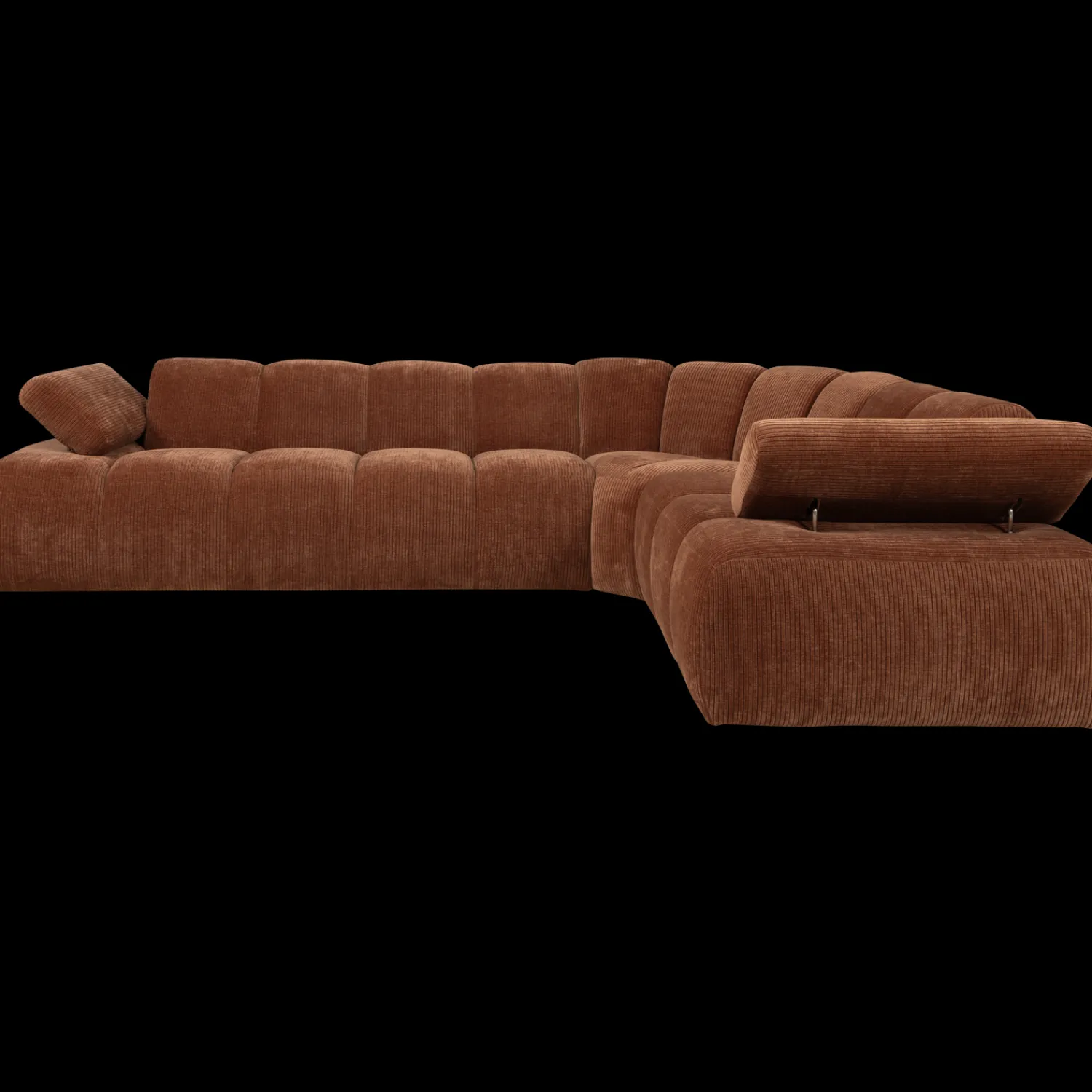 Hoekbanken-WOOOD Mojo Rib Hoekbank Rust Brown