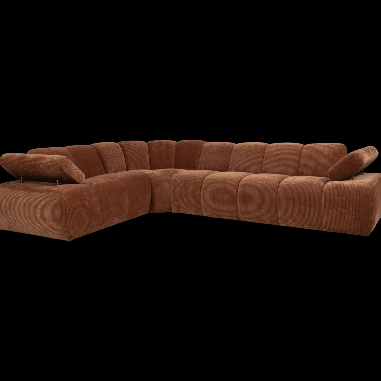 Hoekbanken-WOOOD Mojo Rib Hoekbank Rust Brown
