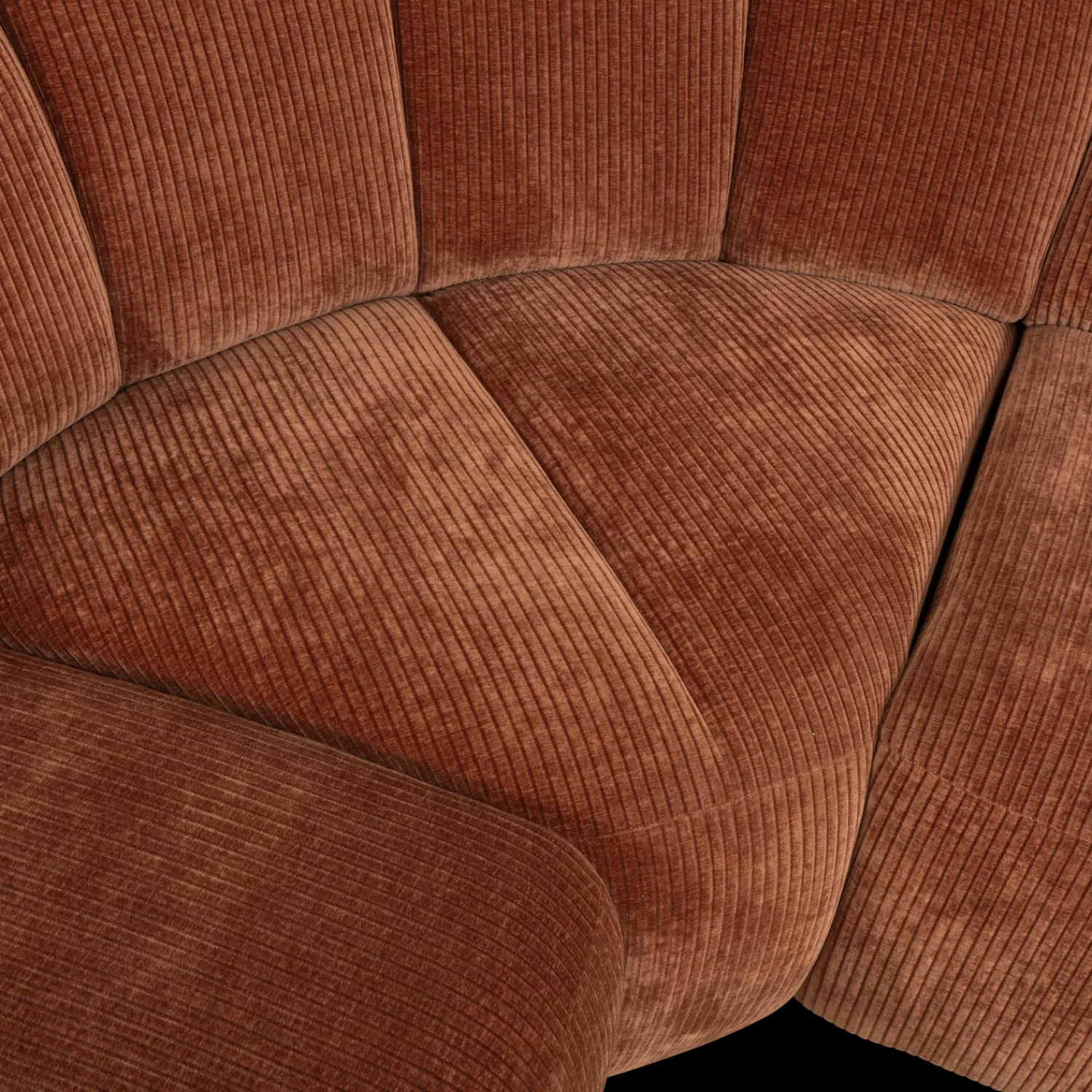 Hoekbanken-WOOOD Mojo Rib Hoekbank Rust Brown