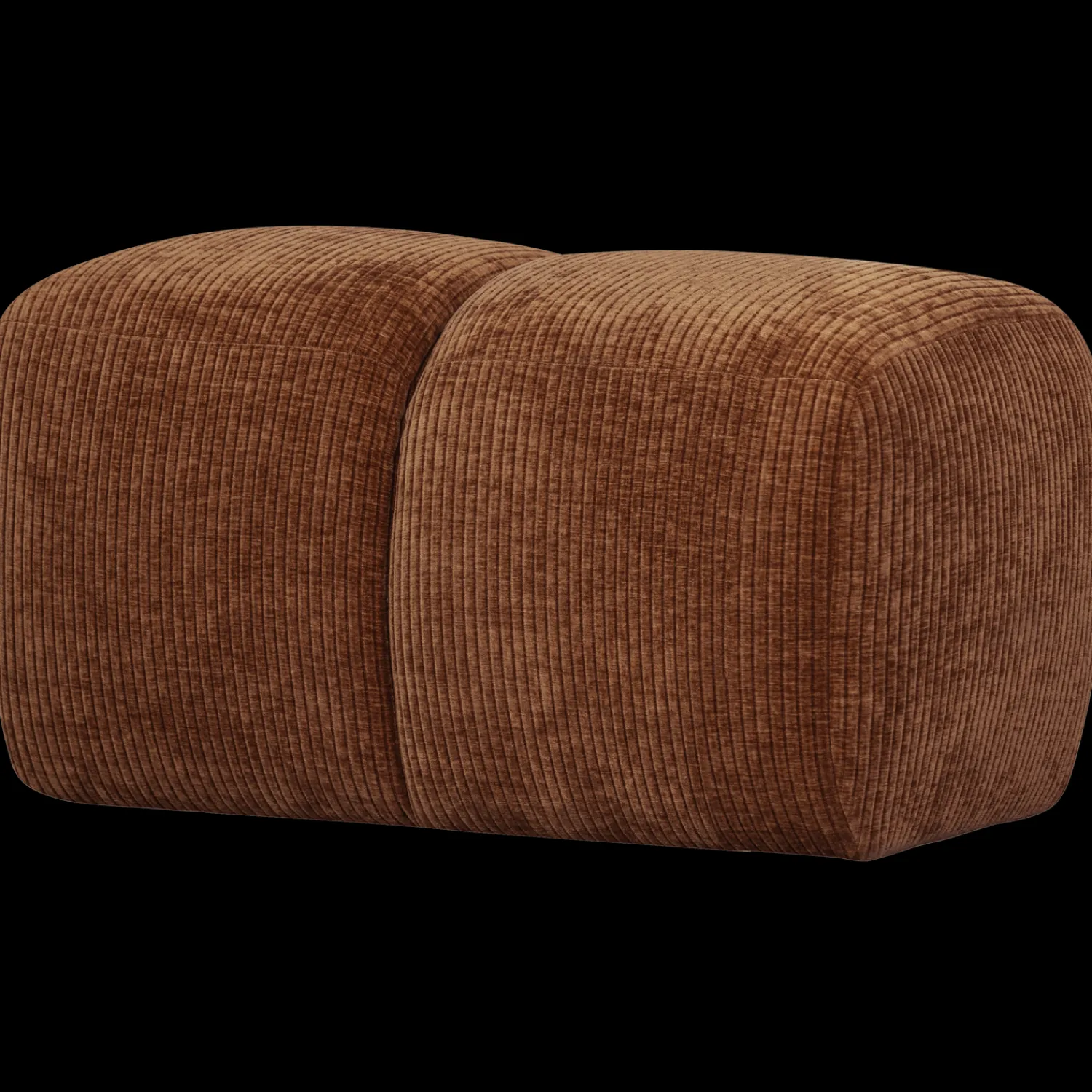 Hockers|Poefs-WOOOD Mojo Rib Poef Rust Brown
