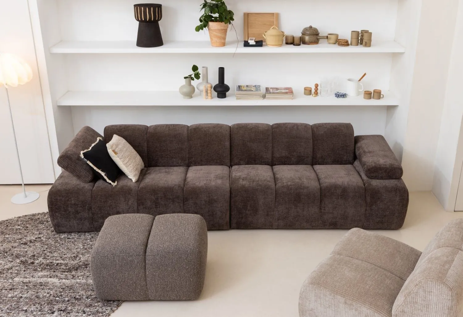 Zitbanken-WOOOD Mojo Rib Zitbank Brown