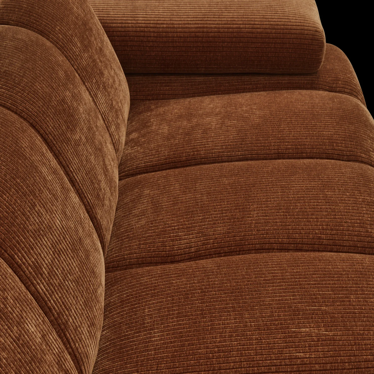 Zitbanken-WOOOD Mojo Rib 2-Zitsbank Rust Brown