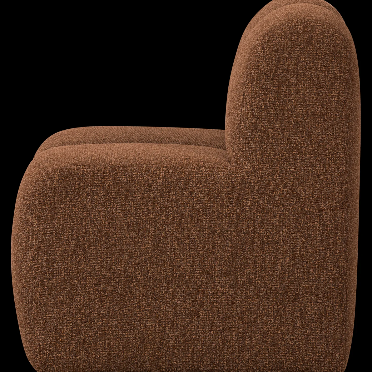 Stoffen Eetkamerbanken-WOOOD Mojo 1-Zits Eetkamerbank Roestbruin Melange