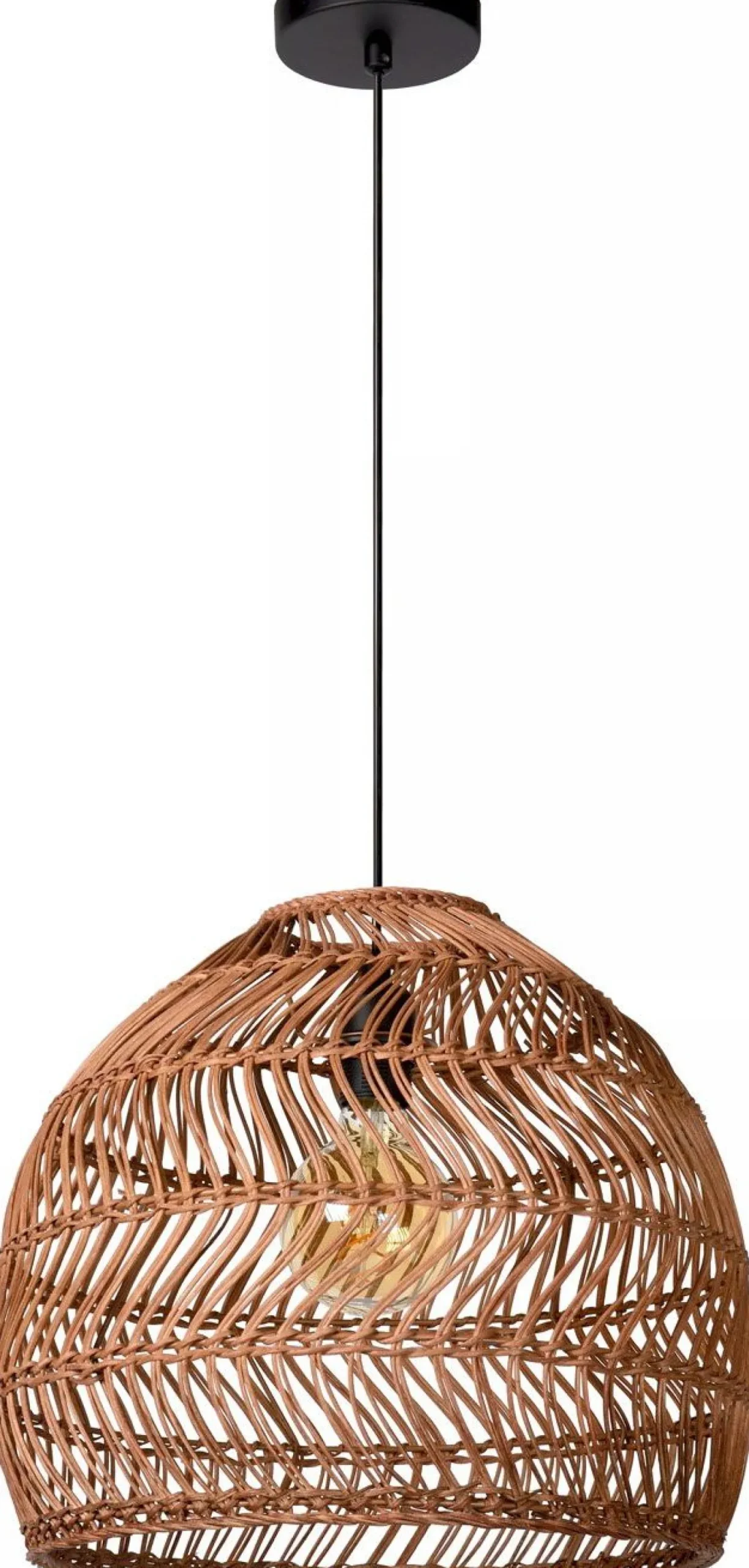 Hanglampen|Hanglampen-Lucide Moloko Hanglamp Okergeel, Bruin