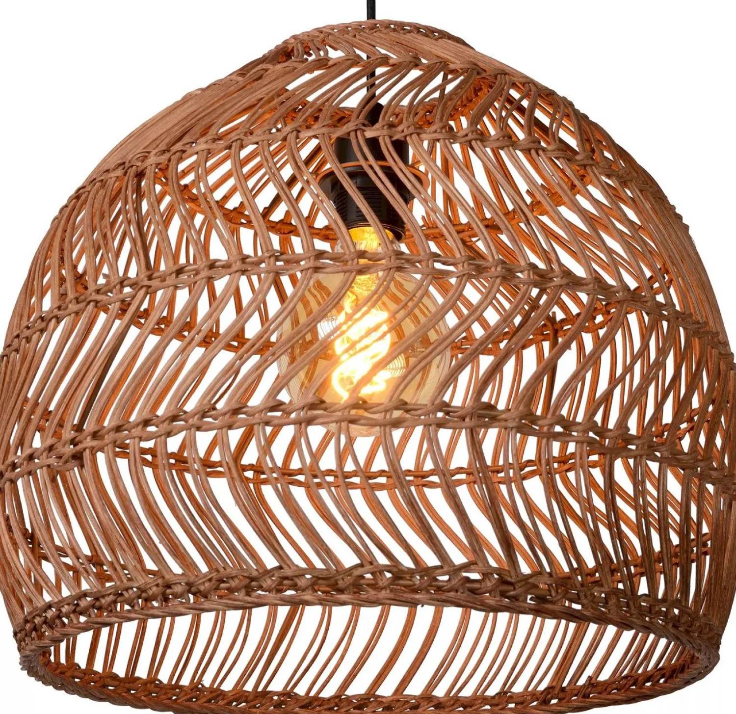 Hanglampen|Hanglampen-Lucide Moloko Hanglamp Okergeel, Bruin