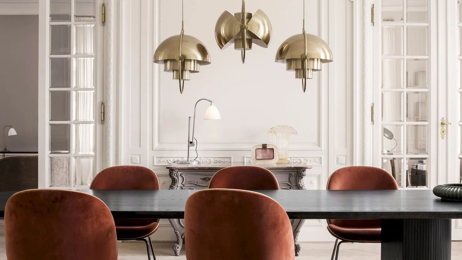 Design Hanglampen|Design Hanglampen-GUBI Multi-Lite Hanglamp Shiny Brass
