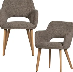 Eetkamerstoelen Met Armleuning-WOOOD Murat Eetkamerstoel Taupe