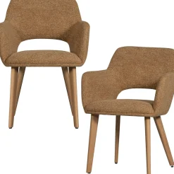 Eetkamerstoelen Met Armleuning-WOOOD Murat Eetkamerstoel Yellow